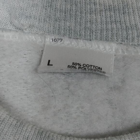 Vintage Single Stitch 90s Puffy Paint Handmade Sweatshirt Large Gray Floral - Picture 8 of 8